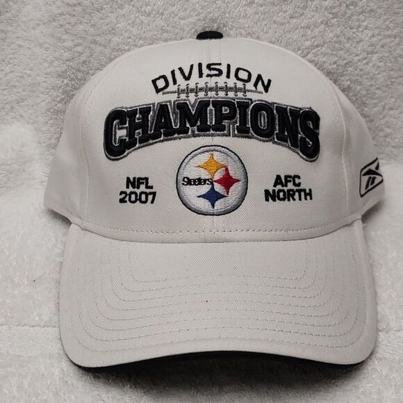 Reebok Pittsburgh Steelers 2007 Division Champs Velcroback Hat - New - Picture 1 of 8